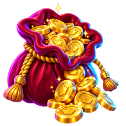 A pouch overflowing with gold coins